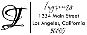 Double lines Letter I Monogram Stamp Sample